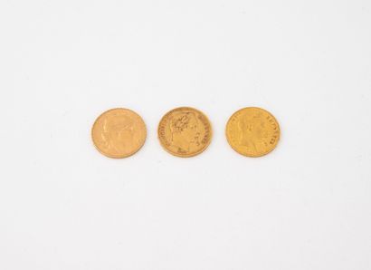 FRENCH EMPIRE, FRENCH REPUBLIC
Three 20 franc...