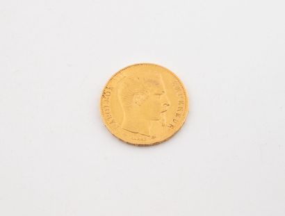 A 20 franc gold coin, Napoleon III.
1856.
Weight...