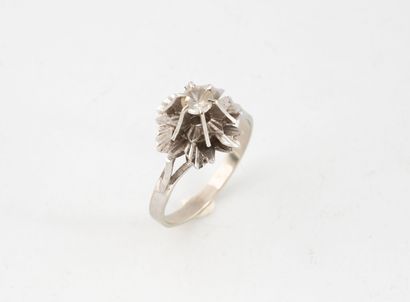 Solitaire ring in white gold (750) set with...