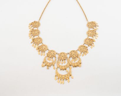 Collier en or jaune (750) à maille jaseron...