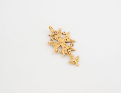 Saint Esprit medal pendant in yellow gold...