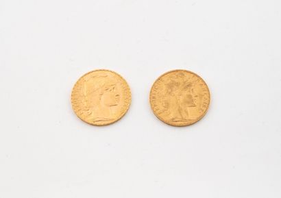 FRANCE
Lot including :
- A 20 francs gold...