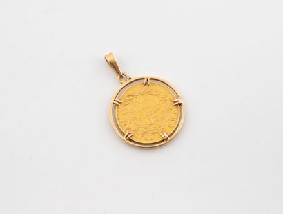 Yellow gold (750) pendant holding a Napoleon...