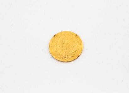 A 10 franc gold coin, Napoleon III.
1867.
Weight...