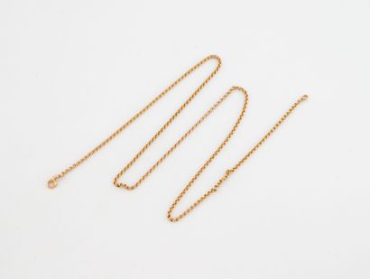 Yellow gold (750) neck chain with double...