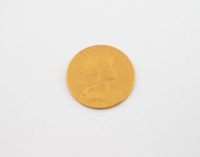 Yellow gold medal (920) French Republic -...