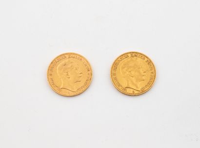 GERMANY
Lot including:
- A 20 ducat gold...