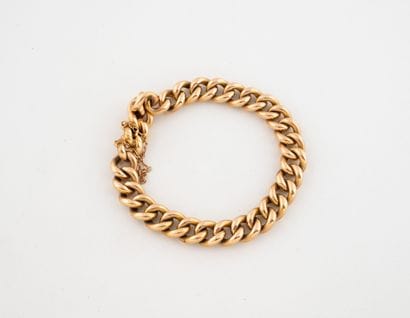 Bracelet in yellow gold (750) with gourmette...