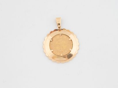 Yellow gold (750) pendant holding a 20-franc...
