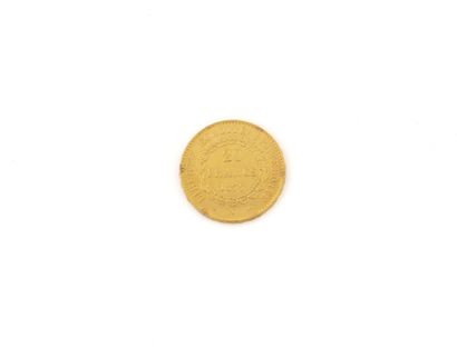 20 franc gold coin, French Republic.
1877.
Weight...