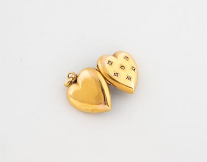 Heart-shaped pendant in yellow gold (750),...