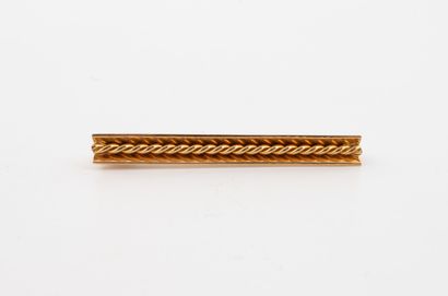 Small barrette brooch in yellow gold (750)...