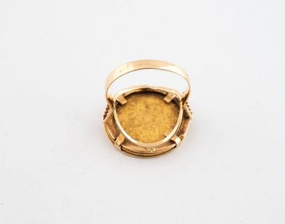 Yellow gold (750) ring set with a François...