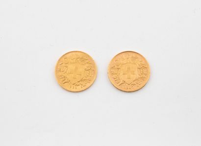 SWITZERLAND
Lot including:
- One 20 franc...