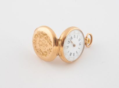 Yellow gold (750) collar watch decorated...