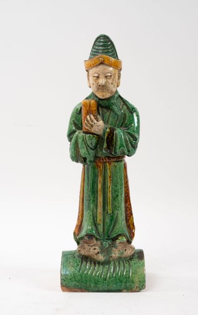 CHINE, Dynastie Ming
Tuile faitière en terre...