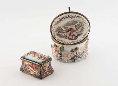 Petite boîte en argent (min. 800) émaillée...