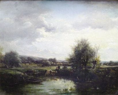 Jules ANDRÉ (1807-1869)
Troupeau à la mare...