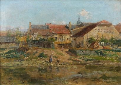 Edmond Marie PETITJEAN (1844-1925)
Lavandières...