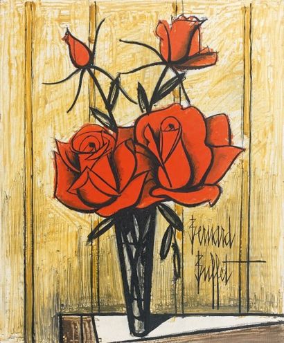 Bernard BUFFET (1928-1999)
Quatre roses,...