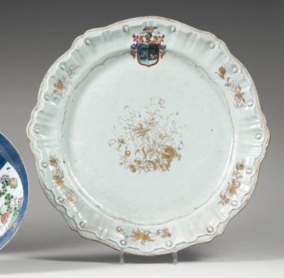 CHINE
Grand plat présentoir circulaire en...