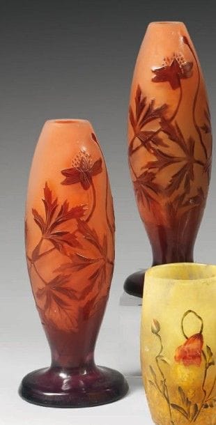 Émile GALLÉ (1846-1904)
Deux petits vases,...