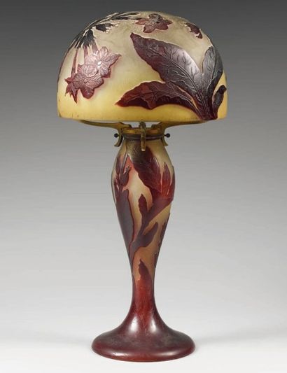 Émile GALLÉ (1846-1904)
Lampe formée d’un...
