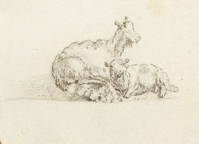 Deux dessins :
- l’un, attribué à Jean-Baptiste...