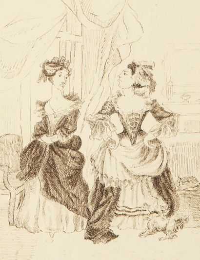 Trois dessins :
Ecole anglaise du XIXème...