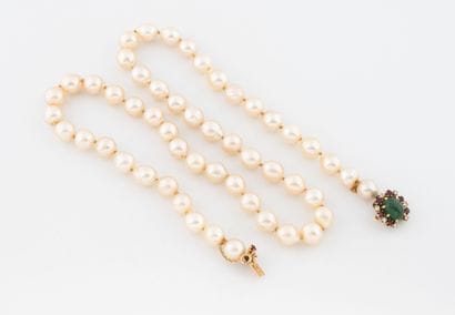 Collier formé d'importantes perles de culture...