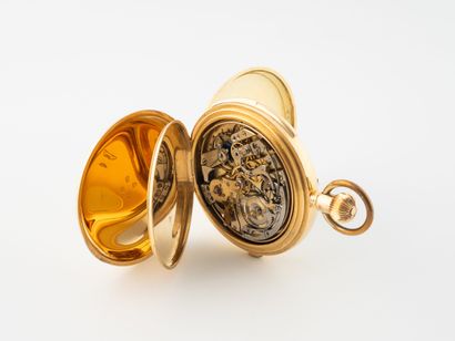 Montre de gousset à sonnerie en or jaune...