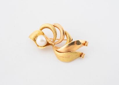 Broche en or jaune (750) amati figurant une...
