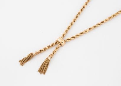 Collier ras de cou en or jaune (750) à maille...