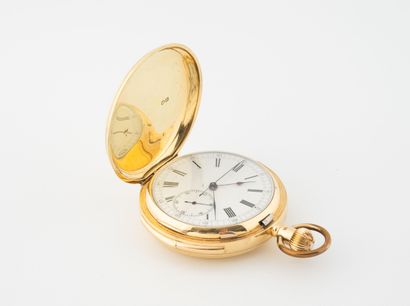 Montre de gousset à sonnerie en or jaune...
