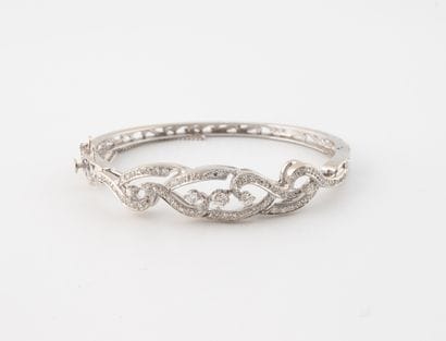 Bracelet jonc en or gris (585), la partie...