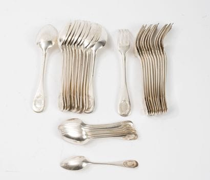 Partie de ménagère en argent (950), modèle...