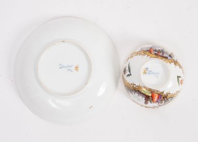 MEISSEN, XVIIIème siècle
Tasse à thé et sa...