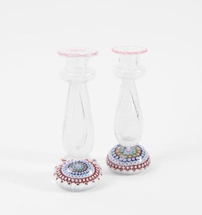 SAINT-LOUIS
Two small candlesticks, possibly...