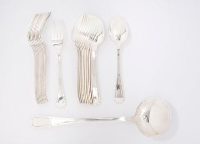 Art Deco-style silver plated tableware set,...