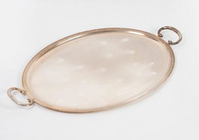 CHRISTOFLE
Oval serving tray in silver plated...