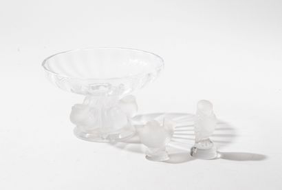 LALIQUE FRANCE
Partially satin-finished pressed-molded...