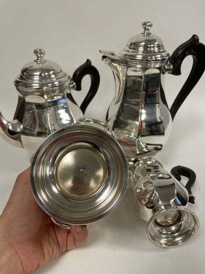 Silver-plated metal baluster-shaped tea and...