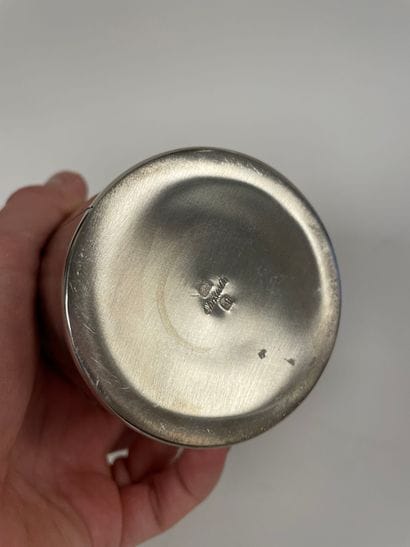 CHRISTOFLE
Silver-plated metal vase.
Signed...