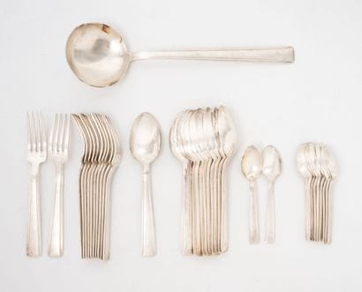 ERCUIS
Silver plated metal cutlery set, Art...