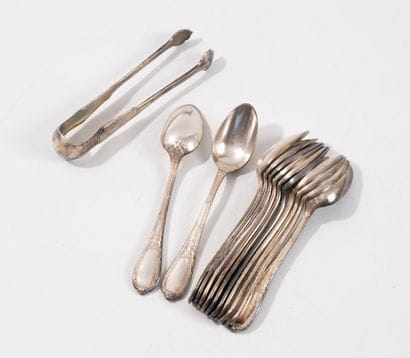 Silver (950) sugar tongs, Art Deco style.
Minerve...