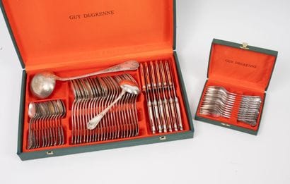 CHRISTOFLE or other silversmiths
Set of silver...