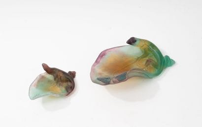DAUM FRANCE
Lizard-motif trinket dish.
Glass...