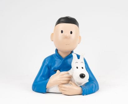 Tintin et le Lotus Bleu.
Buste de Tintin...