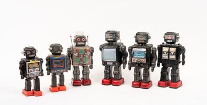MADE IN JAPAN
Lot de 5 robots en métal et...