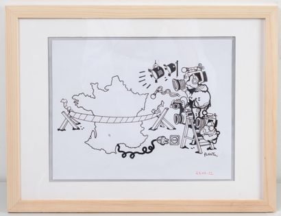 PLANTU
Spotlight on France.
Drawing in brown...